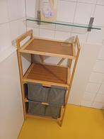 wastrolley wasmand badkamermeubel bamboe, Ophalen, Overige kleuren, Overige typen