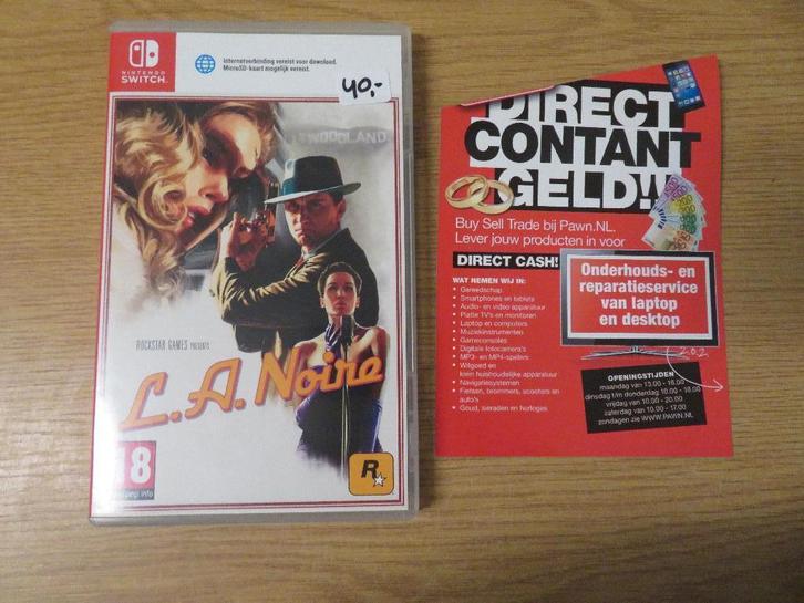 Nintendo Switch L.A. Noire | Pawn Eindhoven, Spelcomputers en Games, Games | Nintendo Switch, Gebruikt, Avontuur en Actie, 1 speler