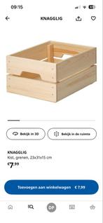 Nieuwe Knagglig houten kistje van IKEA, Huis en Inrichting, Woonaccessoires | Kisten, Ophalen, Minder dan 50 cm, Nieuw, Minder dan 50 cm