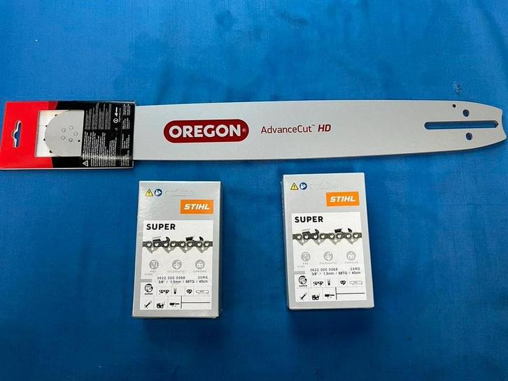 Oregon zaagblad 45cm + 2 Stihl kettingen nieuw!, Doe-het-zelf en Verbouw, Gereedschap | Machine-onderdelen en Toebehoren, Nieuw