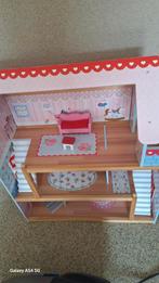 Houten poppenhuis, Verzamelen, Poppenhuizen en Toebehoren, Ophalen, Zo goed als nieuw, Poppenhuis
