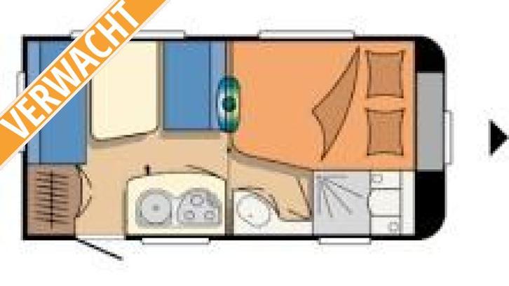 Hobby De Luxe 400 SFE Voortent Fietsdrager, Caravans en Kamperen, Caravans, Bedrijf, tot en met 3, Treinzit, Hobby, Frans bed