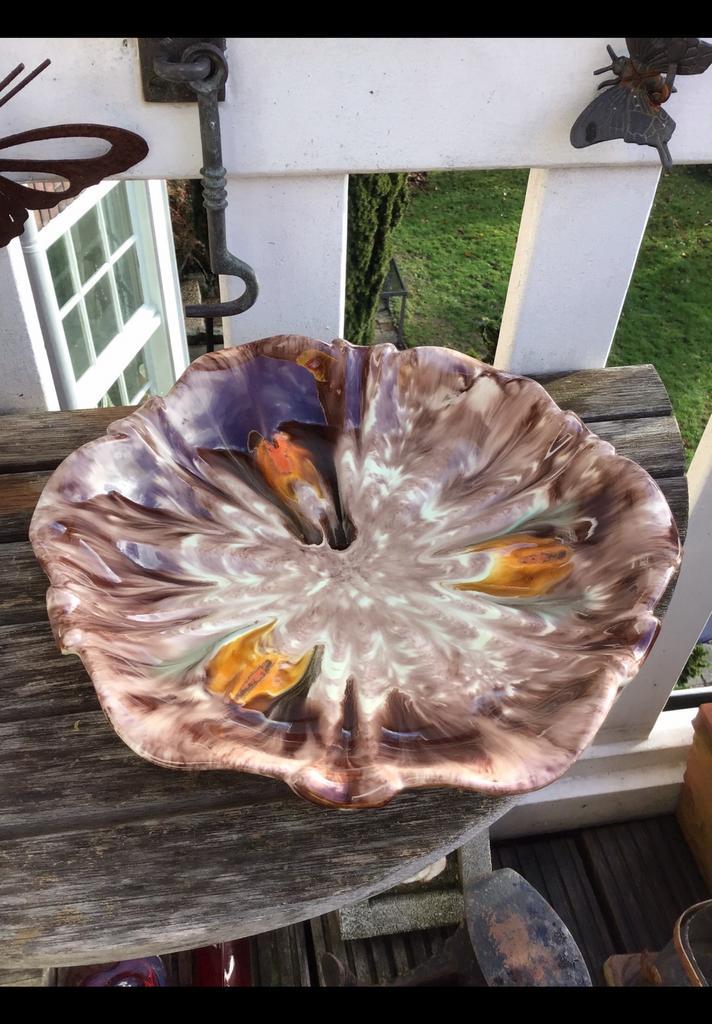 Mooie aardewerk schaal, Jasba West Germany lava schaal 27 cm, Antiek en Kunst, Antiek | Schalen, Ophalen of Verzenden