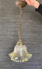 Antieke Lamp met Glas, Ophalen of Verzenden, Gebruikt, Glas, Minder dan 50 cm