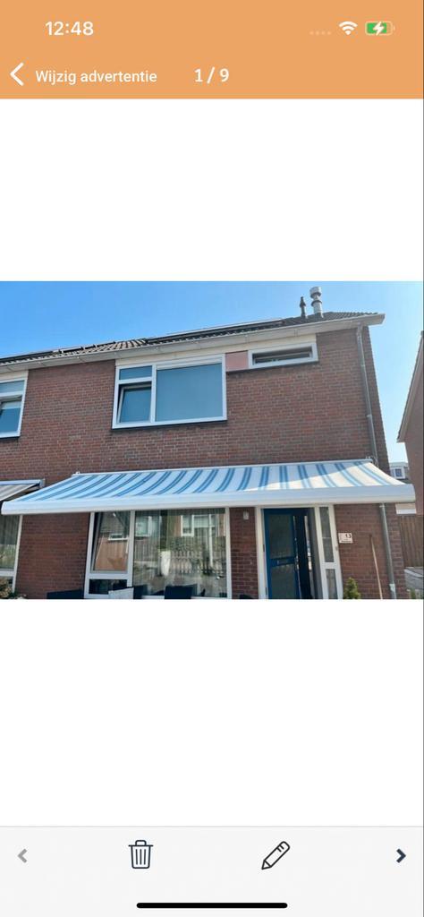 Verano Zonnescherm 5 meter, Tuin en Terras, Zonneschermen, Gebruikt, Knikarmscherm, 150 tot 300 cm, 450 cm of meer, Elektrisch