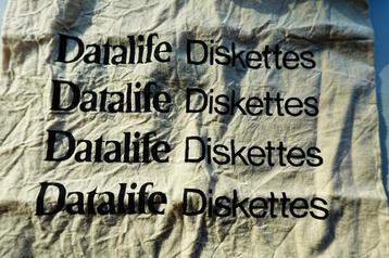 Linnen tasje Datalife diskettes oude pc vintage computer 029 beschikbaar voor biedingen