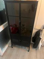 Zwarte vitrinekast metaal, 100 tot 150 cm, Zo goed als nieuw, 25 tot 50 cm, 50 tot 100 cm
