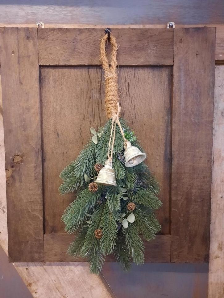 Oud eiken luikje met kunst kerst toef luik toef stoer sober, Diversen, Kerst, Gebruikt, Ophalen