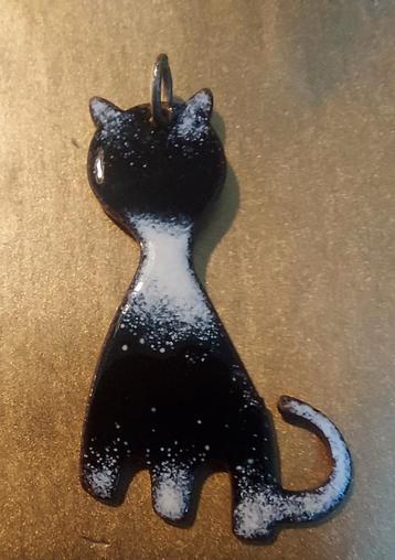 Vintage emaille kat kettinghanger poes retro beschikbaar voor biedingen