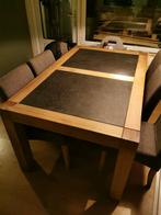 Nette tafel met granieten stenen, Huis en Inrichting, Tafels | Eettafels, 100 tot 150 cm, 150 tot 200 cm, Teakhout, Gebruikt