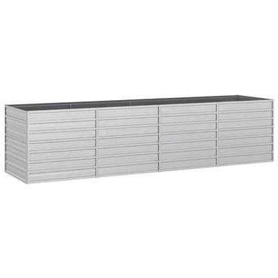 Plantenbak verhoogd 320x80x77 cm gegalvaniseerd staal zilver, Tuin en Terras, Tuinmeubel-accessoires, Nieuw, Ophalen of Verzenden