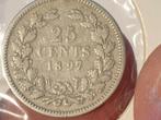 25 cent 1897 zilver (4), Postzegels en Munten, Munten | Nederland, Ophalen of Verzenden, Koningin Wilhelmina, 25 cent, Zilver