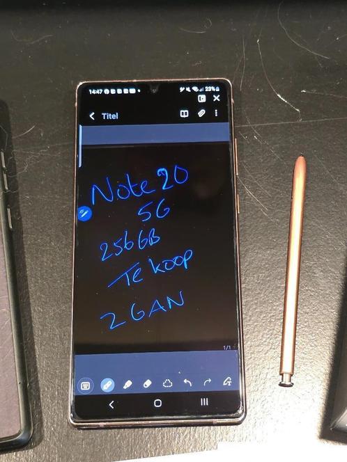 Samsung Galaxy Note 20 5G Compleet met Mous Case en Houder, Telecommunicatie, Mobiele telefoons | Samsung, Zo goed als nieuw, Galaxy Note 20