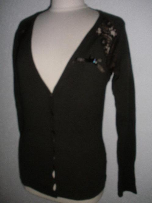 WATCHER vest bruin met kant en glitter maat XL, Kleding | Dames, Truien en Vesten, Zo goed als nieuw, Maat 46/48 (XL) of groter