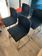 Eettafel stoelen 4 stuks zwart/antraciet, Ophalen, Nieuw, Zwart, Vier