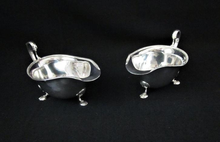 2 Sterling zilveren sauskommen set, Antiek en Kunst, Antiek | Goud en Zilver, Ophalen of Verzenden