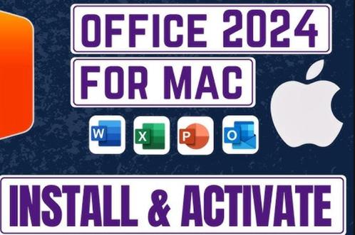 Office 2024 ( Mac ) 5 apparaten, Computers en Software, Office-software, Nieuw, MacOS, Excel, Outlook, Powerpoint, Word, Ophalen