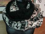 Trendy col sjaal zwart/wit (hertjes) nieuw., Ophalen of Verzenden, Nieuw, Sjaal