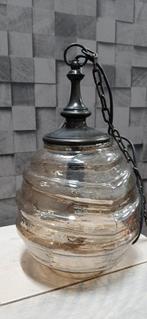 NU ACTIEPRIJS -Hanglamp bruin bollend glas met dikke ribbel, Huis en Inrichting, Lampen | Hanglampen, N.v.t., N.v.t., Nieuw, Ophalen of Verzenden