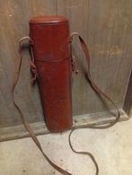 Antieke koker van leder met wapenschild stempel, Antiek en Kunst, Ophalen of Verzenden