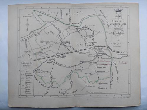 23 / Menaldumadeel Friesland Zeldzame litho uit 1861, Antiek en Kunst, Kunst | Litho's en Zeefdrukken, Ophalen of Verzenden
