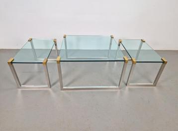 3 x Regency Peter Ghyczy salontafel bijzettafel T53 messing beschikbaar voor biedingen