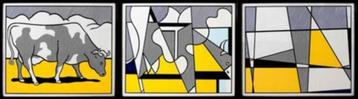 Roy Lichtenstein Lithografiën "Tryptychon"Cow Going Abstract beschikbaar voor biedingen