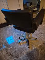 Kapperstoel leer goed uitziend en werkend, Ophalen, Gebruikt, Zwart, Metaal