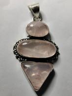 Mooie zilveren 925 hanger met roze quartz, Sieraden, Tassen en Uiterlijk, Kettinghangers, Verzenden, Nieuw, Roze, Met edelsteen
