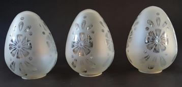 3x lampenkap geëtst helder mat bloem klemveer glas. beschikbaar voor biedingen