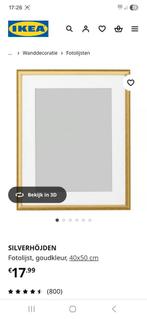 1x gouden fotolijst SILVERHÖJDEN Ikea, Ophalen, Zo goed als nieuw, Metaal of Aluminium, Minder dan 50 cm