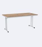 Inklaptafel met metalen onderstel wit/hout, Ophalen, Zo goed als nieuw