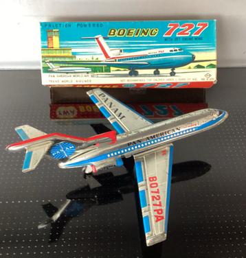 1960’s Pan Am,TWA Clipper, Blikken Vliegtuig Boeing 727,OVP beschikbaar voor biedingen