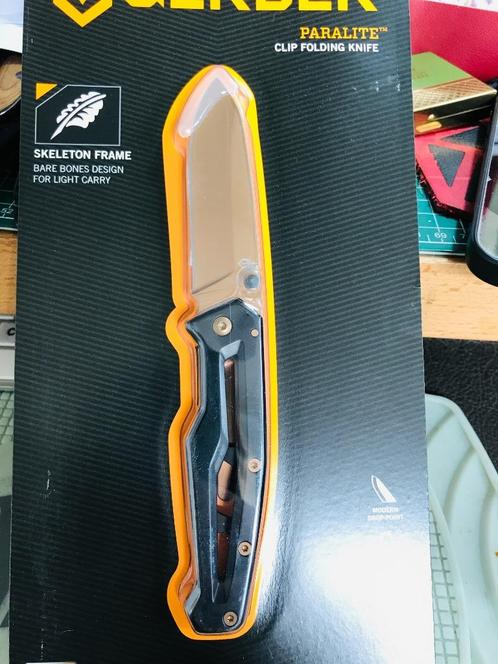 Gerber Paralite Folder, zwart en goud, zakmes NIEUW, Caravans en Kamperen, Kampeergereedschap, Nieuw, Ophalen of Verzenden