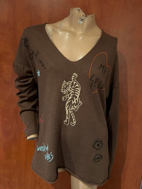 Me369 trui maat m origineel zgan wol cashmere, Kleding | Dames, Truien en Vesten, Zo goed als nieuw, Maat 36 (S), Bruin, Ophalen of Verzenden
