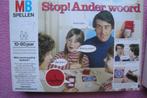 STOP ! ANDER WOORD VAN MB SPELLEN VOOR 3 tot4 sp.3.95euro, Hobby en Vrije tijd, Gezelschapsspellen | Bordspellen, Een of twee spelers