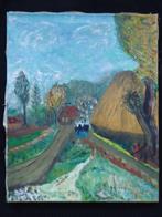 Boeren Landschap met Personen / Vincent / Onbekend Werk, Antiek en Kunst, Ophalen