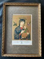 Te koop :religieuze prent met lijst , Maria afbeelding, Antiek en Kunst, Antiek | Religie, Ophalen