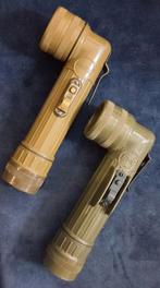 2 Oude Militaire Zaklampen Legergroene, Ophalen, Landmacht, Nederland