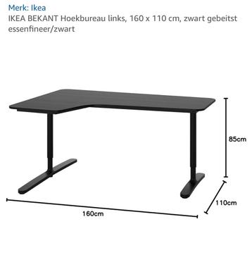 hoekbureau Ikea Bekant zwart 160 breed - afbeelding 9
