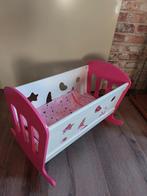 Poppenschommelbed - Roze/Wit, Ophalen, Zo goed als nieuw, Babypop