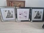 Set van 3 fotolijsten met spiegelrand, Overige materialen, Minder dan 50 cm, Ophalen of Verzenden, Zo goed als nieuw