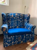 Leuke blauwe loveseat of loungestoel, Huis en Inrichting, Ophalen, Gebruikt, 75 tot 100 cm, 100 tot 125 cm