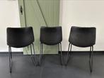 Eetkamerstoelen 3x lederlook (antraciet) - €30,- voor de set, Huis en Inrichting, Stoelen, Ophalen, Overige materialen, Gebruikt
