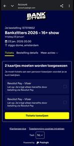 Bankzitters Ziggo Dome 16+ 2 stuks, Tickets en Kaartjes, Twee personen