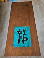 jaren 50 salontafel met glas mozaïek inleg, Huis en Inrichting, Tafels | Salontafels, Gebruikt, 100 tot 150 cm, Ophalen of Verzenden