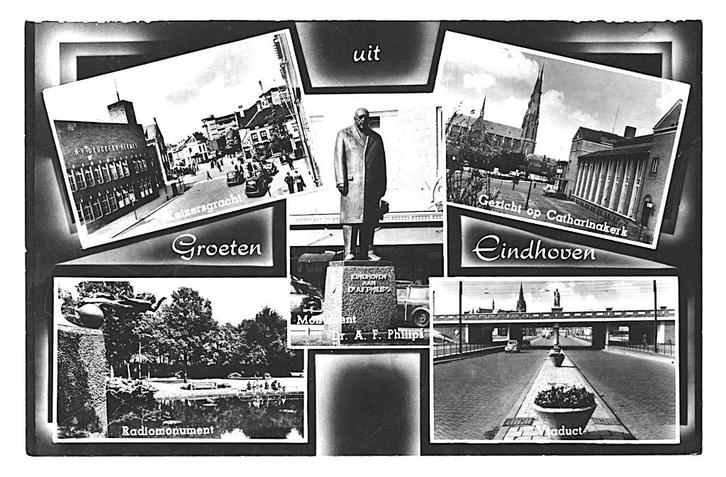 978504 Eindhoven 1956 Gelopen met postzegel, Verzamelen, Ansichtkaarten | Nederland, Gelopen, Noord-Brabant, 1940 tot 1960, Ophalen of Verzenden