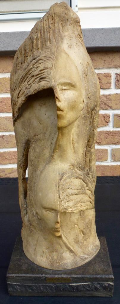 Sculptuur van Rudy Verstringe "Dubbelgezicht" uit 1988., Antiek en Kunst, Kunst | Beelden en Houtsnijwerken, Verzenden
