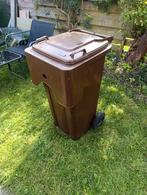 Bruine Afvalcontainer met Wielen Rolcontainer, Ophalen, Kunststof, Gebruikt, 40 liter of meer