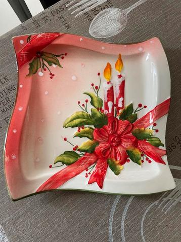 Presenteerschaal - 21cm kerstmotief Handmade beschikbaar voor biedingen